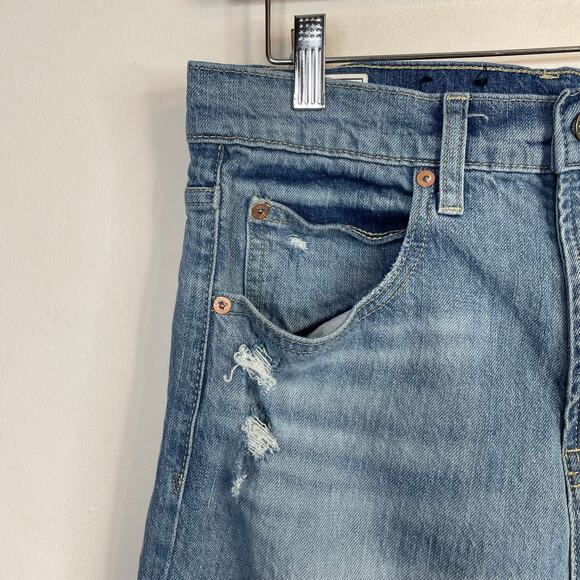 Gap Denim Ankle Flare High Rise Cropped Distressed Stretch Light Jeans 28 6 - Picture 3 of 16